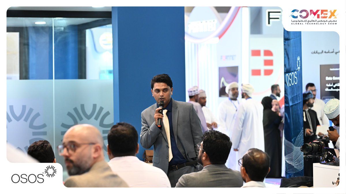 OSOS_tech's tweet image. COMEX 2025 | Day 3 Recap ✨
We hosted three engaging sessions:
🎤 OSOS GAITH presented by our AI Engineer Shatha Alkhudhuri
🤝 IceWarp solutions showcased by our partner Thomas
📊 Student Information System (SIS) demo led by our Business Analyst Raheel Sidiqui