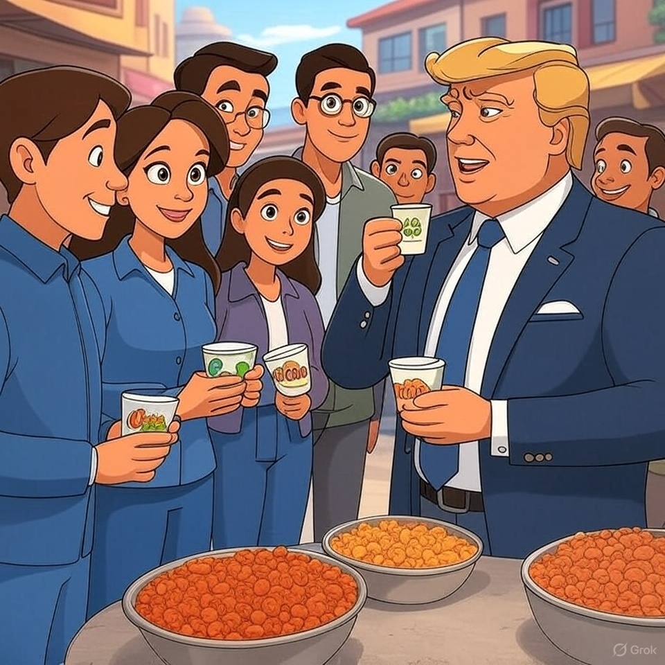 MiMarathiBhau's tweet image. EU just told Trump’s 100% tariff plan for Bharat &amp;amp; China, “Thanks, but no thanks!” 😜 

Bharat’s like, “Arre, our chai trade stays strong!” 

Meme it: What’s the desi comeback to this tariff drama? 

Follow @mimarathibhau for global masala! 

#EUTariffs #BharatWins