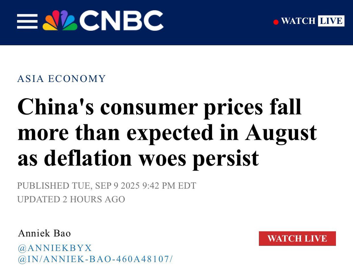 eOffshoreNomad's tweet image. Solidarity with all Chinese suffering this calamitous fall in consumer prices. A powerful reminder for those of us in the West of how lucky we are to live in a society where consumer prices just rise and rise while wages stagnate. #CapitalismWorks