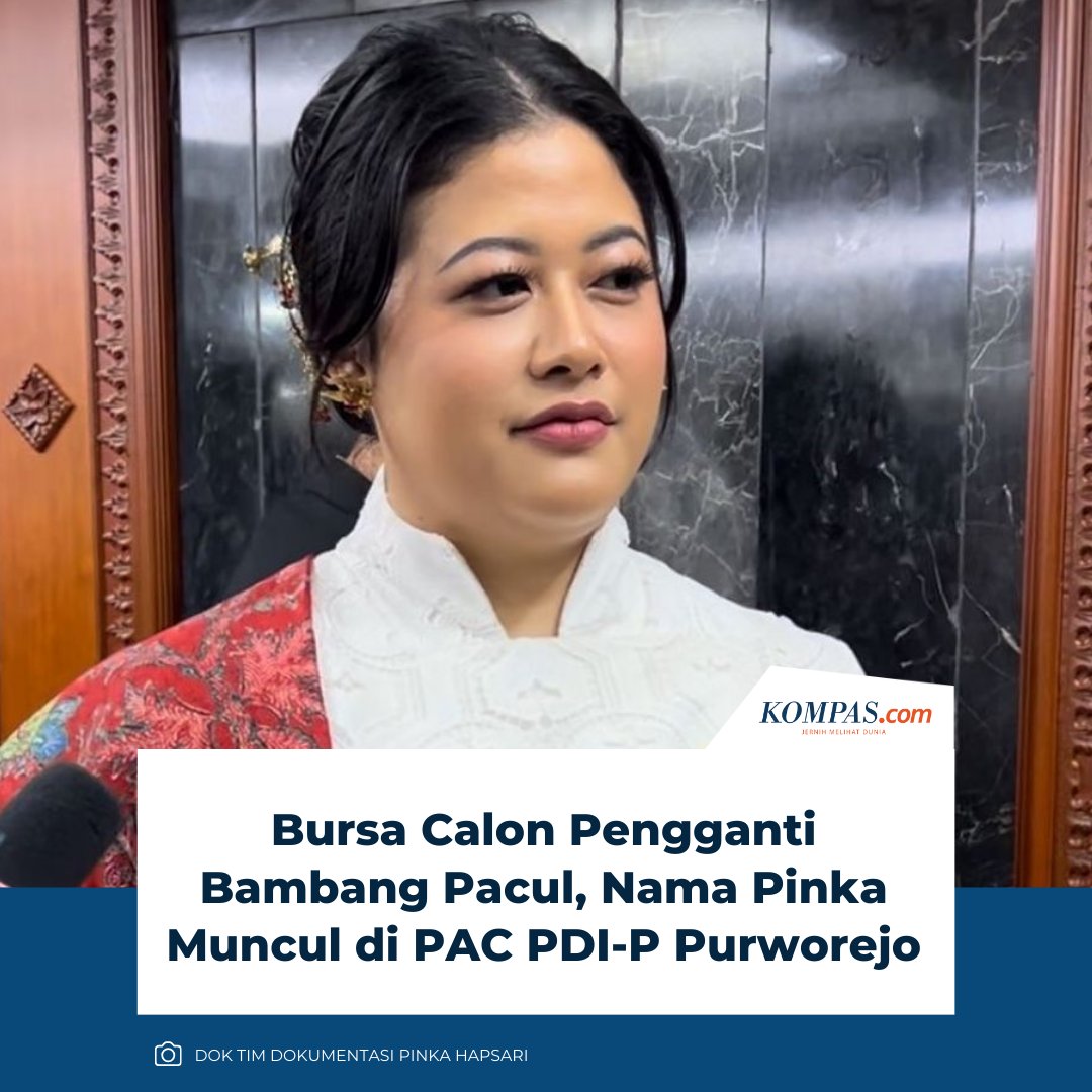 kompascom's tweet photo. Nama Diah Pikatan Orissa Putri Haprani atau akrab dipanggil Mbak Pinka kembali muncul jadi usulan untuk memimpin DPD Partai Demokrasi Indonesia Perjuangan (PDI-P) Jawa Tengah.
Klik untuk baca: https://t.co/pPJoRw9i96
| #BambangPacul #Pinka https://t.co/VMPkIcOLpd