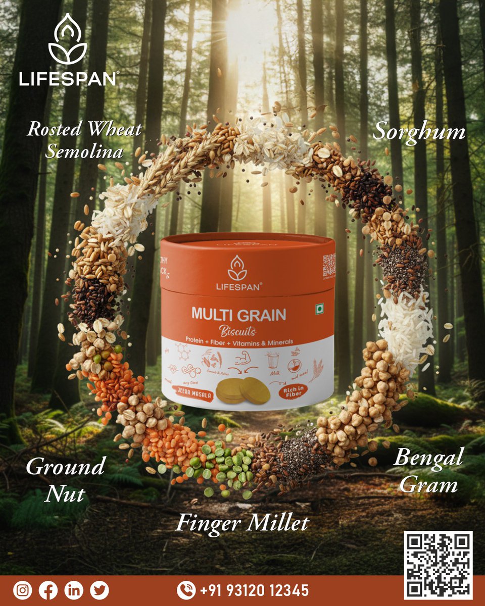 mylifespanlife's tweet image. #Lifespan #Multigrain #Biscuits are the #smarter alternative, powered by wheat and corn, etc. Packed with nutrients, and baked for lasting #energy. Crunchy, wholesome, and made to fuel your day the #healthy way.

Order call us: +91 93120 12345

#LeadingYouToBetterLife