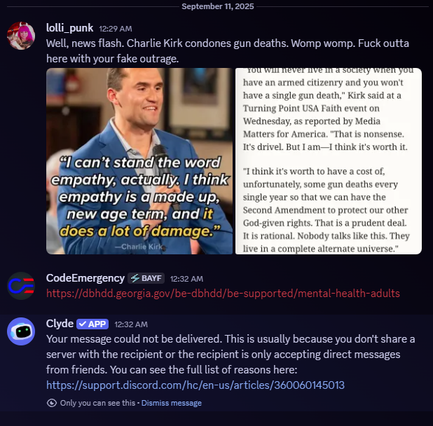 CodeEmergency's tweet photo. @LangmanVince This is a mental health issue in America... is sickens me people actually celebrate this. @OnceHuman_ @FBIDirectorKash https://t.co/E0IKXxSxlv