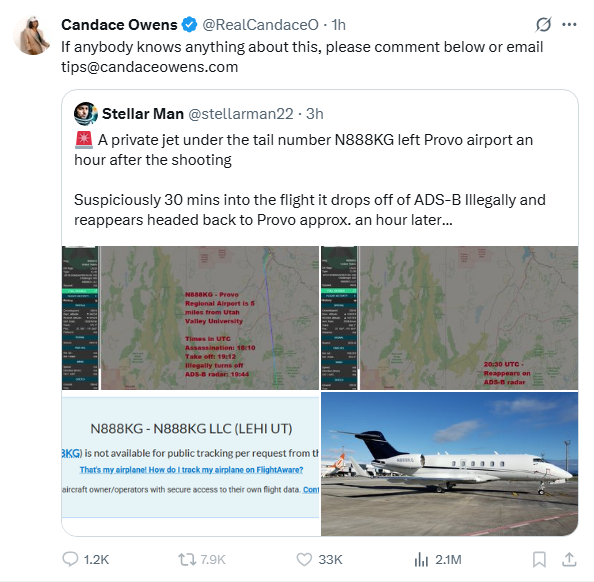 If you have any tips on Kirk's killer make sure you send them to Candace Owens. You can sit this one out FBI the Candace Intelligence Agency is on the case.