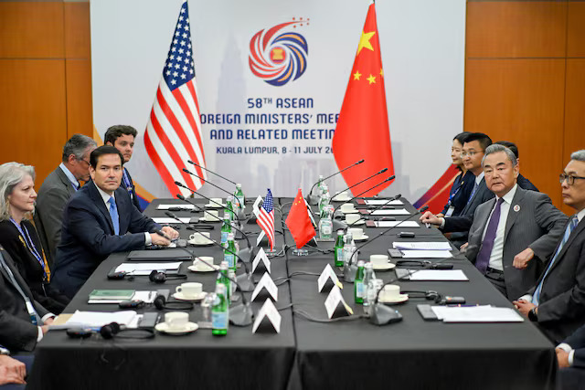 MarioNawfal's tweet image. 🇺🇸🇨🇳 SEC RUBIO SPEAKS WITH CHINA'S FM TO DISCUSS TARIFFS

State Sec Rubio held talks with Chinese Foreign Minister Wang Yi on Wednesday, following up on their July meeting in Malaysia.

The State Dept says Rubio stressed the need for open and constructive communication while both…