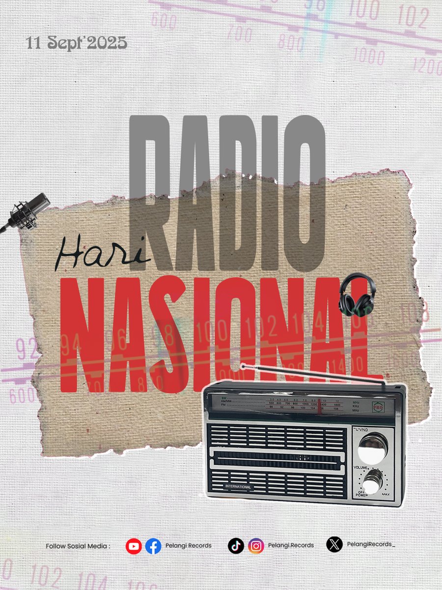 📻 Tetap Mengudara, Berbagi Cerita.

Hari Radio Nasional juga sekaligus diperingati sebagai hari kelahiran Radio Republik Indonesia (RRI) yang didirikan pada 11 September 1945.

#hariradionasional