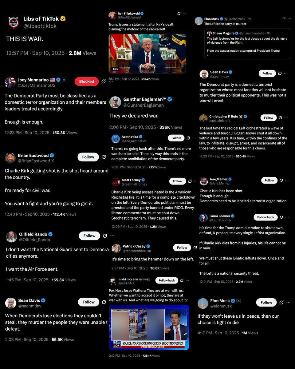 It's insane how right-wingers have been so quick to point their fingers at "Democrats" for killing Charlie Kirk when they STILL don't know who the killer is.