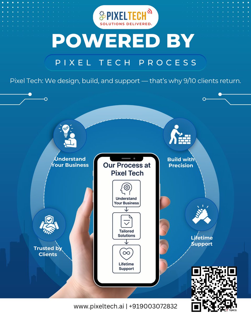 PixelTech_ai's tweet image. 🚀 Success isn’t luck—it’s a process.
At Pixel Tech, our proven process ensures every project is designed, built, and supported with precision. That’s why 9/10 clients return. 💡
#PixelTech #TechSolutions #CustomSoftware #DigitalTransformation #BusinessGrowth