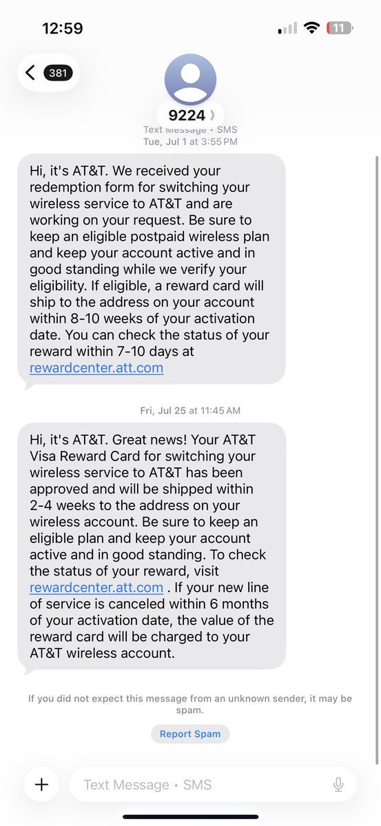 _dhruvworld's tweet photo. @ATT @ATTHelp I was approved for the $800 switcher reward card. Texts confirm it was “approved” &amp; would ship in 2–4 weeks. Yet no shipping info, no tracking, no card—still nothing. How can AT&amp;T mark it approved but never issue it? Escalate this now. https://t.co/bKLE3kkdJu