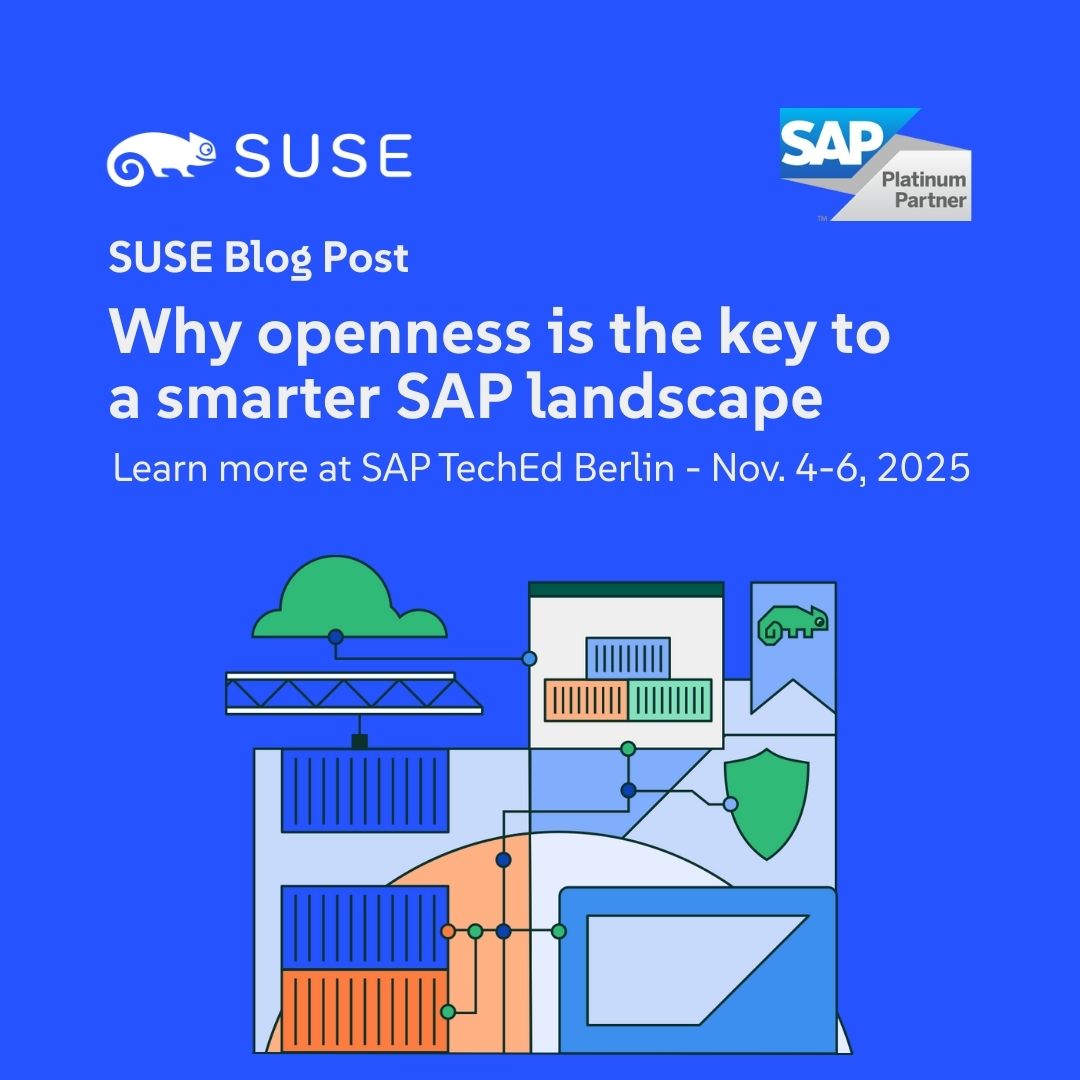 dpostel's tweet image. 🇩🇪 We’re heading to #SAPTechEd Berlin (Nov 4–6)
🔓 #SUSE is bringing fresh insights on how openness is reshaping #SAP landscapes:
✅ #EdgeIntegrationCell = faster, safer data flows
🤖 AI-powered infra = smarter insights + #DigitalSovereignty
okt.to/wmHzOk