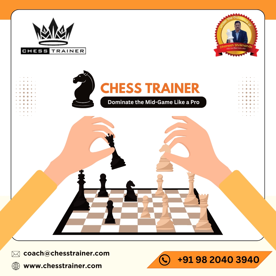Chess_trainer91's tweet image. Struggling beyond the opening?

#FIDEInstructor #DhaneshShrikhande shares expert tips to spot threats, build tactics, and master complex mid-game play 

Free Assessment → chesstrainer.com/free-trial/
📞 +91 9820403940 | 🌐 chesstrainer.com |

#ChessTrainer #MidGameMastery