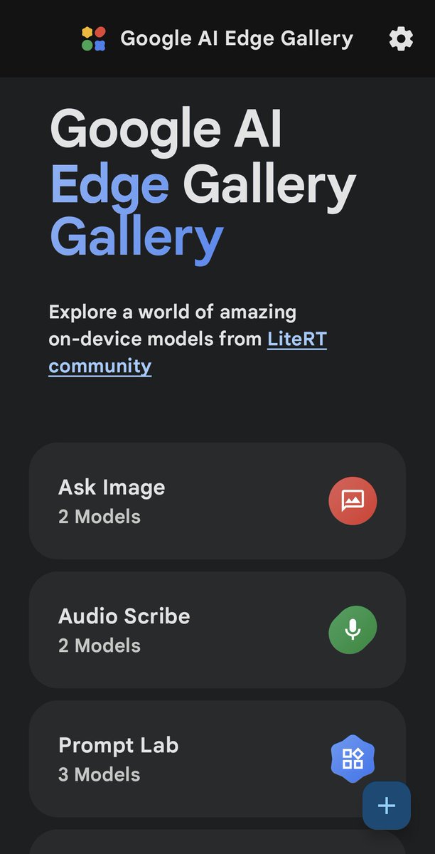 Kuntalgo's tweet image. Google AI Edge Gallery is super cool 😍
Are you already tinkering with these on-device LLM models?