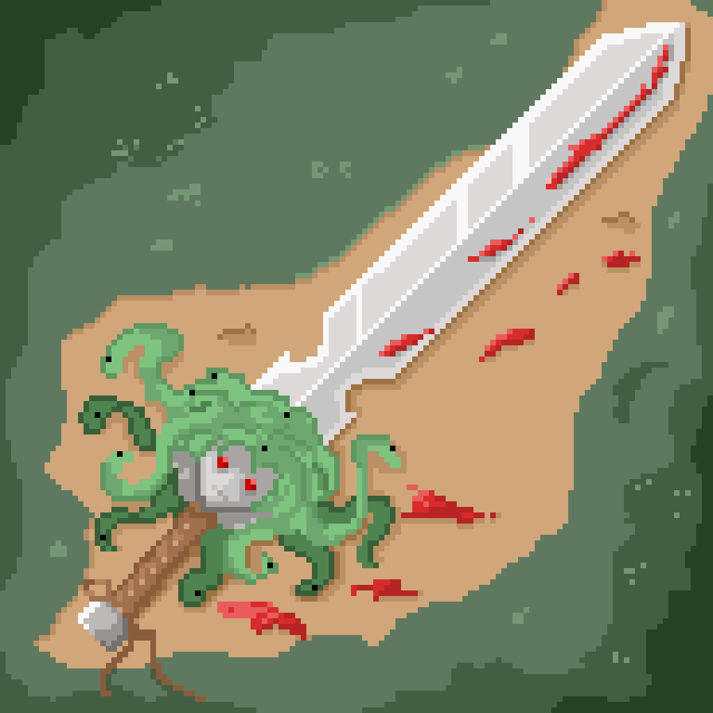 It's swordtember right?
Here's my Sword of Medusa in pixel art.
#pixelart #Art #swordtember2025