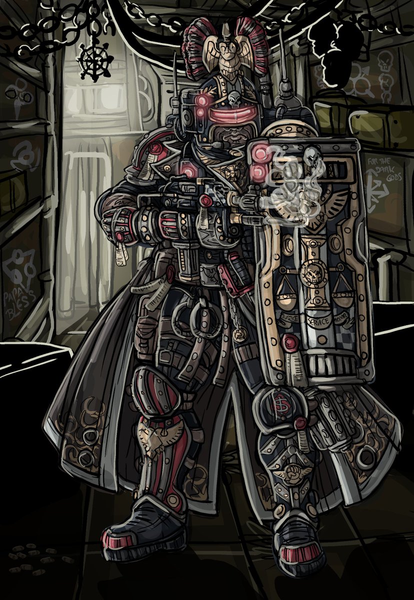 AetherRabbit's tweet image. Arbites Marshal-Proctor raiding a facility suspected of heresy
#wh40k #arbites