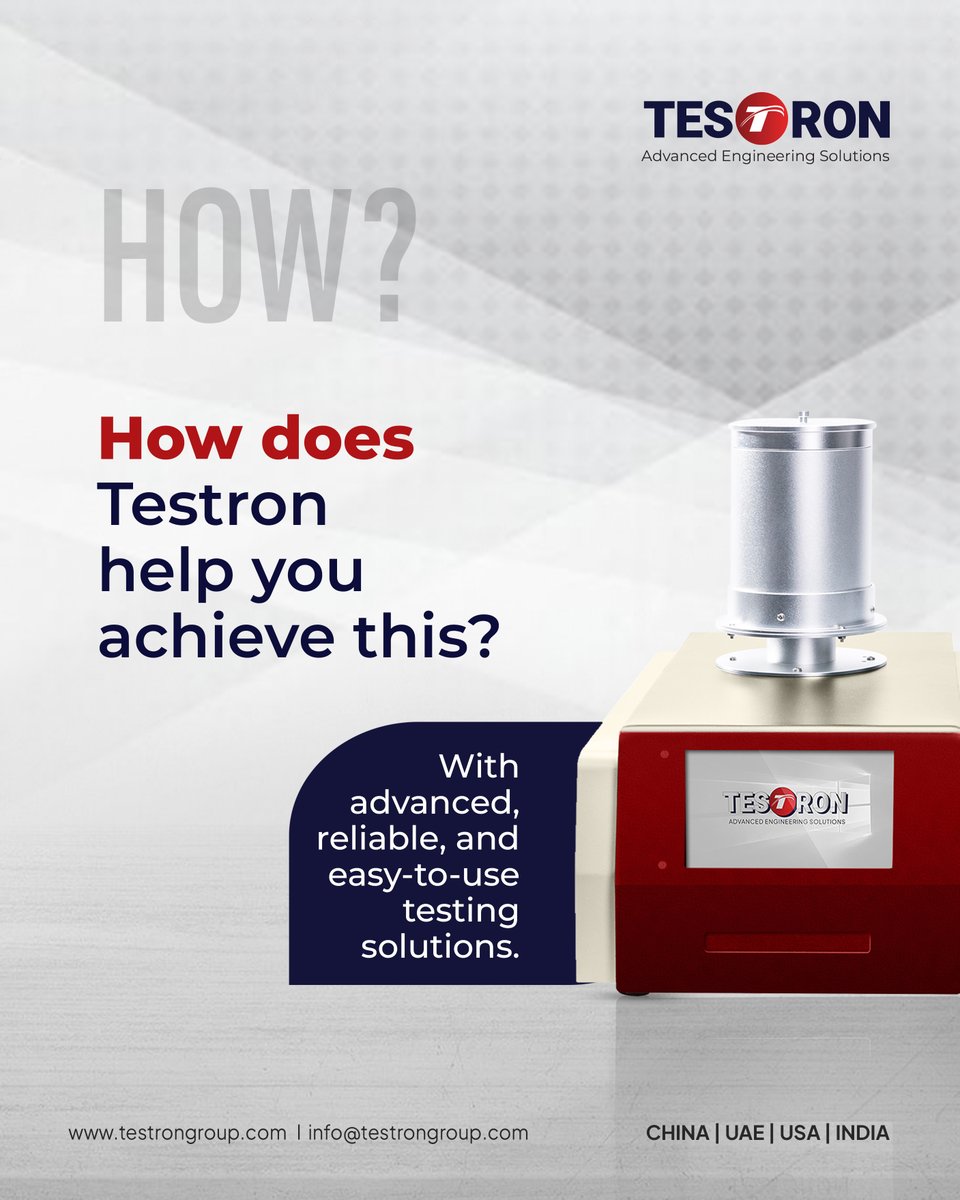 Testrongroup's tweet image. Intelligent Thermal Analysis With TESTRON Thermogravimetric Analyzer (TGA) Series
𝗙𝗼𝗿 𝗺𝗼𝗿𝗲 𝗶𝗻𝗳𝗼𝗿𝗺𝗮𝘁𝗶𝗼𝗻:
Email: info@testrongroup.com
Product: testrongroup.com/thermogravimet…
Website: testrongroup.com
#TestronGroup #PipeTestingMachine #ThermogravimetricAnalyzer