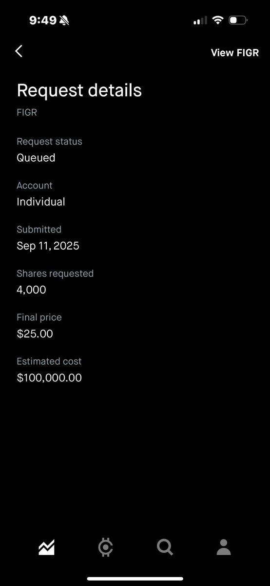 labubu_trader's tweet photo. Did some research on $FIGR before going to bed.
Not too much potential upside from the IPO price. However, the capital efficiency and profitability is way better than $UPST. I’d choose FIGR over UPST for fintech trades.
I only requested 4k shares and will dump it tomorrow. https://t.co/fuDafg4RvX
