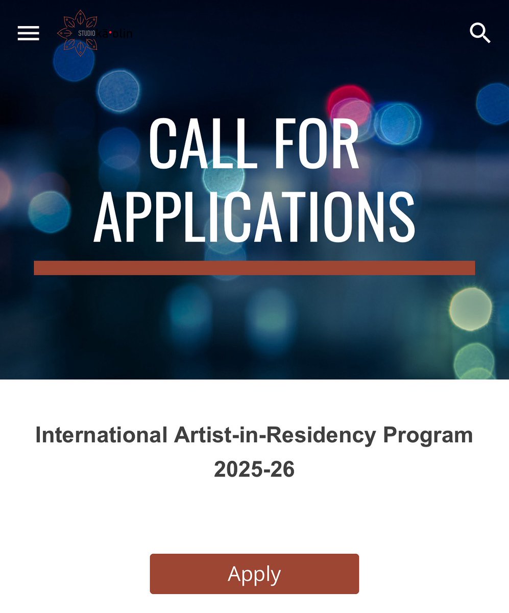 CivFund_'s tweet image. 🚨 Open Call for Artists (2D) 🚨
Studio Kaolin’s International Artist-in-Residency (Uttar Pradesh, India) is now accepting applications for 1-month sessions (Nov ’25–Mar ’26).

Hit “Apply” and shoot your shot 🎯
🔗residencies.studiokaolin.in/residency-prog…

#OpenCall #ArtistResidency