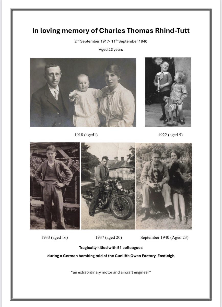 Thinking of my uncle &amp; 51 other families today. #battleofbritain #CunliffeOwen #Eastleigh #85years <a href="/SecretSpitfires/">Secret Spitfires</a> <a href="/solentskymuseum/">Solent Sky</a> youtu.be/fhcln8XsqxM?si…