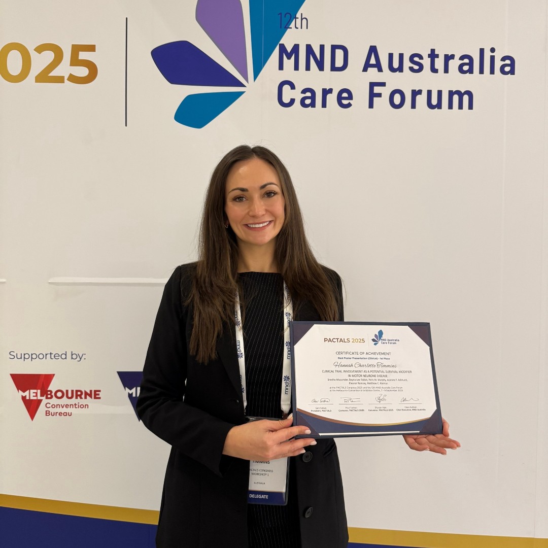 This week, a strong team from NeuRA contributed to the Pan-Asian Consortium for Treatment and Research in ALS (PACTALS), a major international conference uniting leaders in ALS research and treatment.

Senior Research Fellow Dr Sicong Tu <a href="/Sicong_T/">Sicong Tu</a> and Clinical Trials and Research