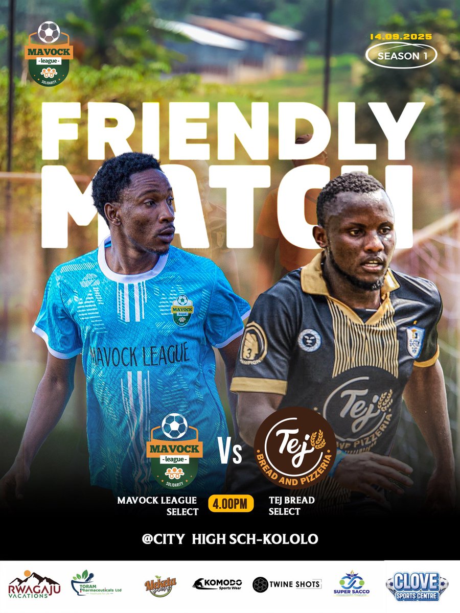 tejbreadandpizz's tweet image. Friendly Match — @MavockLeague!

As they mark their 1st Season Grand Finale.  Join us for the TEJ Bread and Pizzeria networking at City High School,  Kololo. 

#TejBreadAndPizzeria | #FriendlyMatch