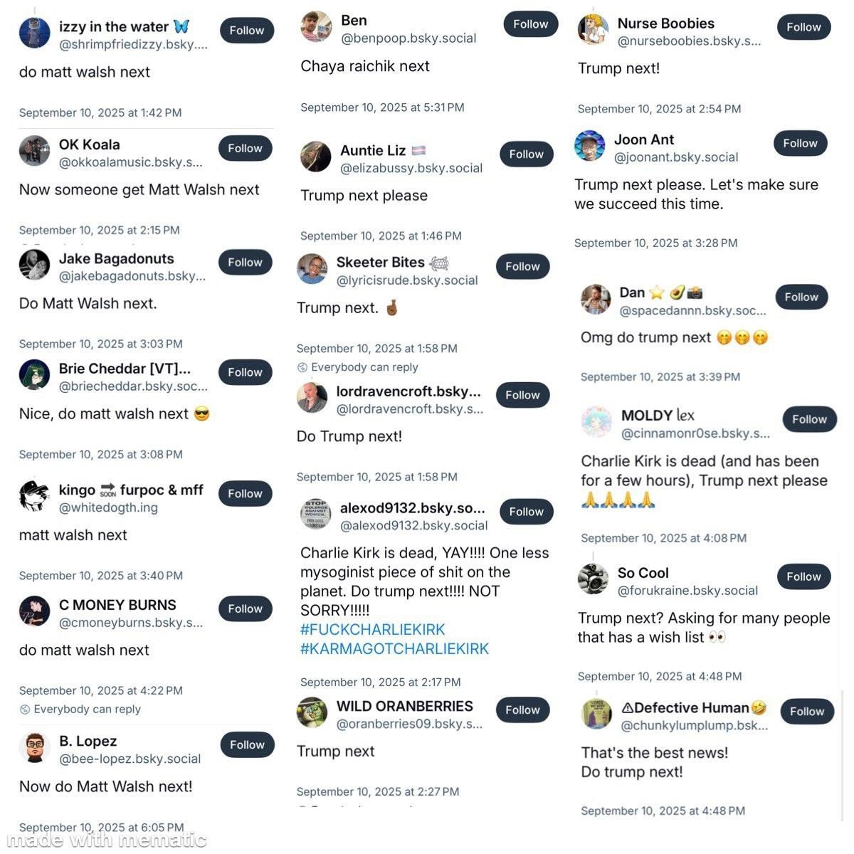 Bluesky right now. These people are monsters.