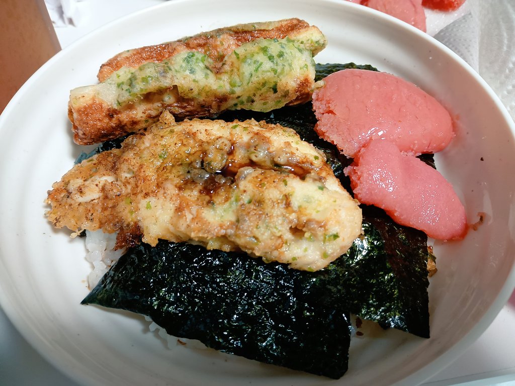 妻特製タラコのり弁丼！！！やったー！！