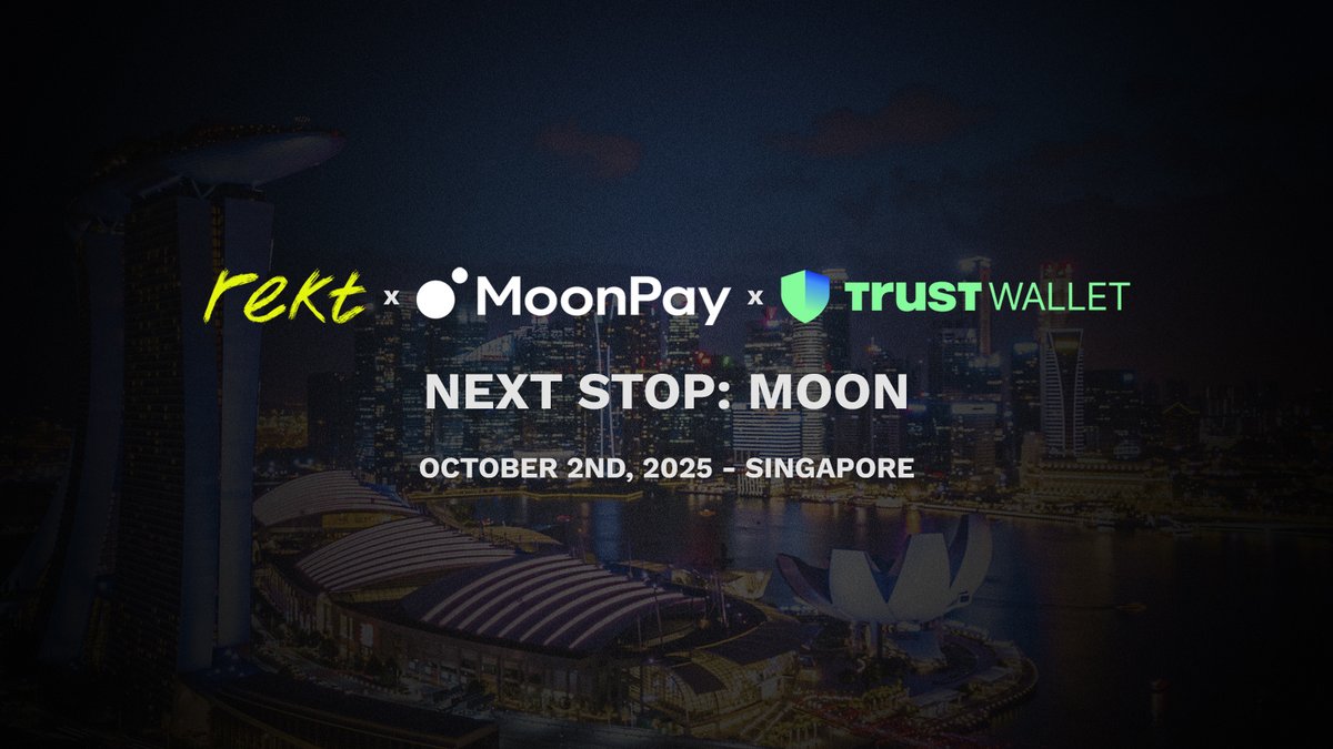 Rekt Drinks (@rektdrinks) on Twitter photo Sip Moon Crush with us, @MoonPay and <a href="/TrustWallet/">Trust Wallet</a> in Singapore at NEXT STOP: MOON.
See you there 🌕 Sip Moon Crush with us, @MoonPay and <a href="/TrustWallet/">Trust Wallet</a> in Singapore at NEXT STOP: MOON.
See you there 🌕