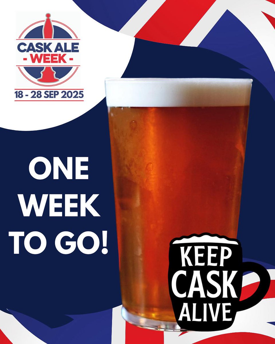 🎉 ONE WEEK TO GO! Celebrate Britain’s heritage drink 🍺 

Support cask beer as a UNESCO cultural treasure! The <a href="/BeerChannel/">CraftBeerChannel</a>  &amp; <a href="/CAMRA_Official/">CAMRA</a>  need 100,000 signatures for Parliament debate. 

Sign 👉 petition.parliament.uk/petitions/7166…
