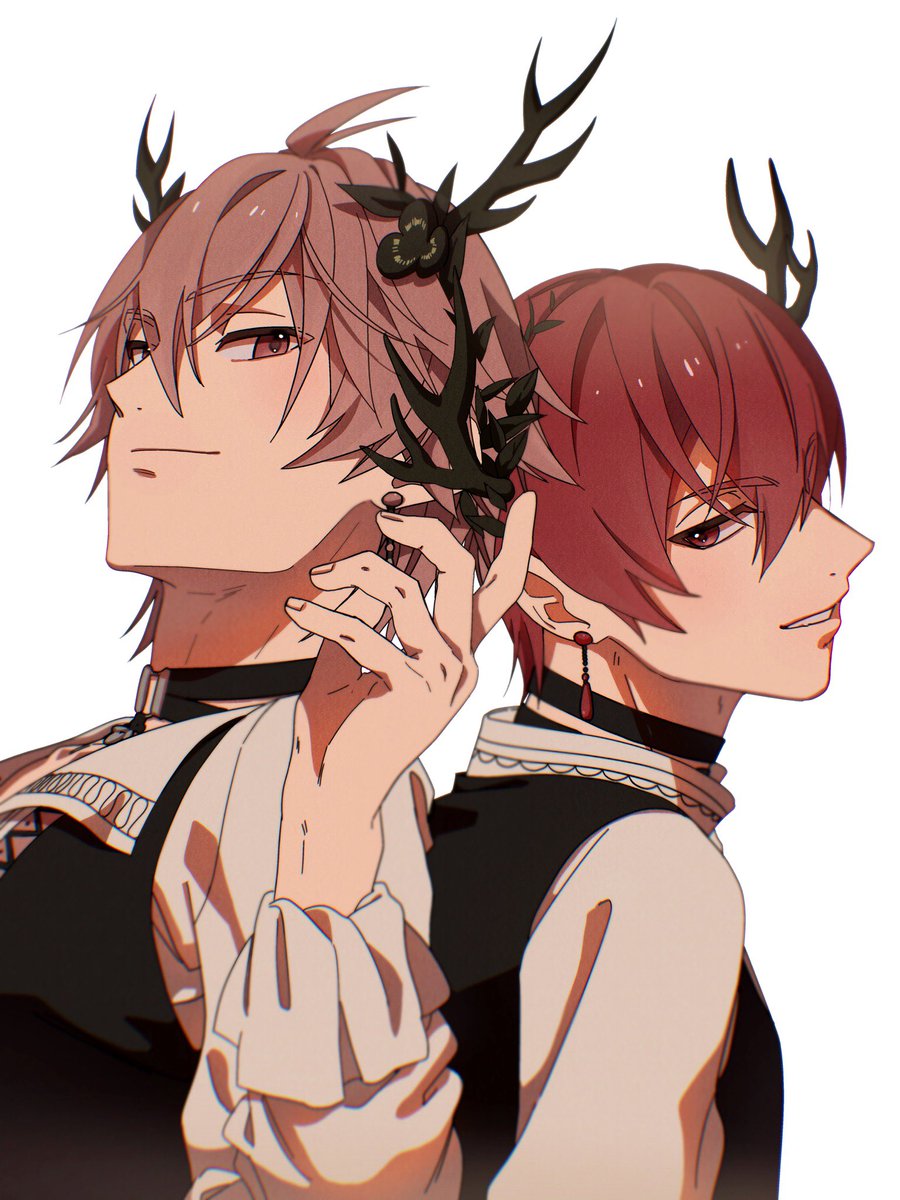 虎トウの角がおそろいでかわいいねの絵