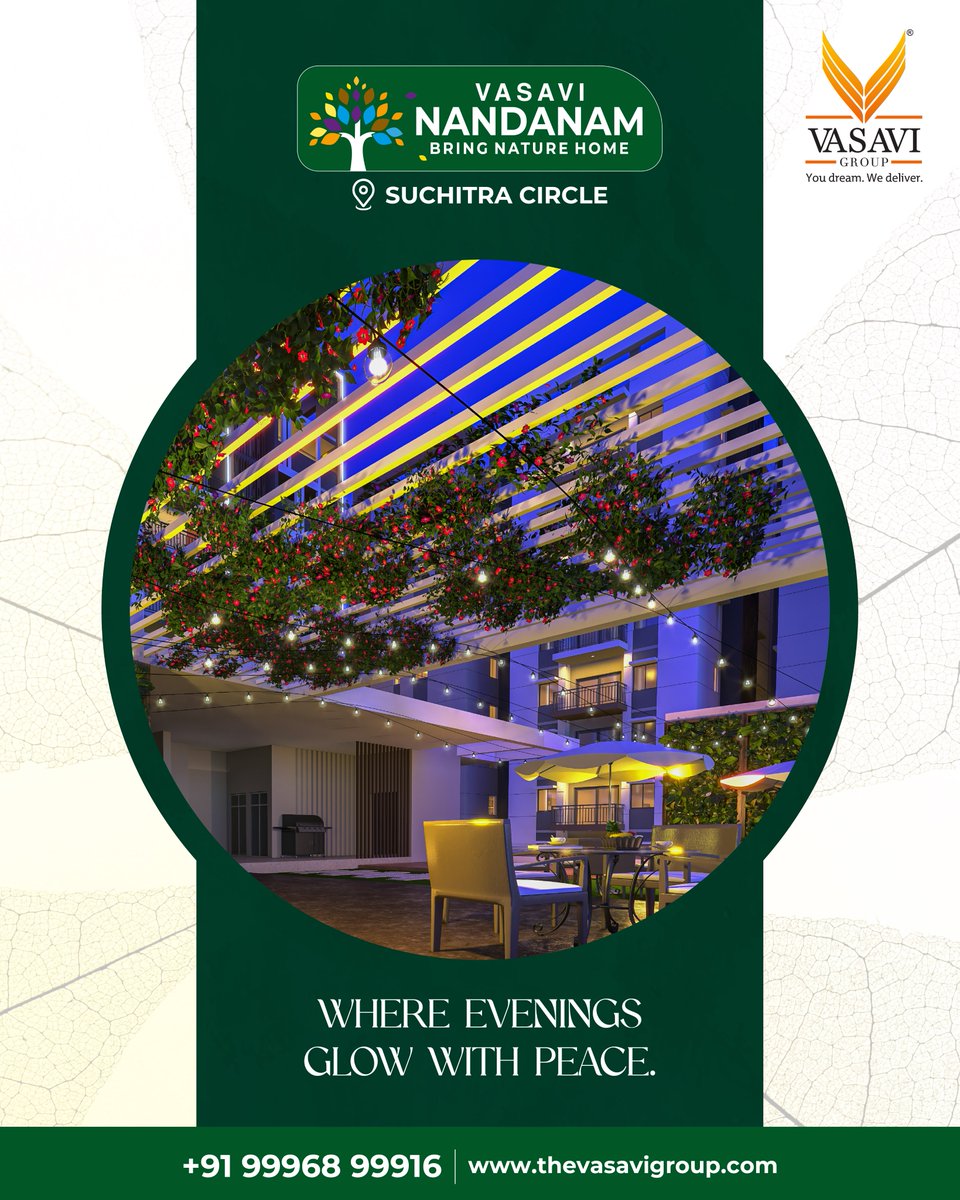 group_vasavi's tweet photo. Move into a lifestyle of comfort with Vasavi Nandanam at Suchitra Circle. With premium amenities designed for modern living. ✨🏠
#vasavigroup #vasavi #topbuildersofhyderabad #hyderabad #realestate #nandanam #vasavinandanam #suchitracircle #projecthandover #trending https://t.co/ktuCixtivp