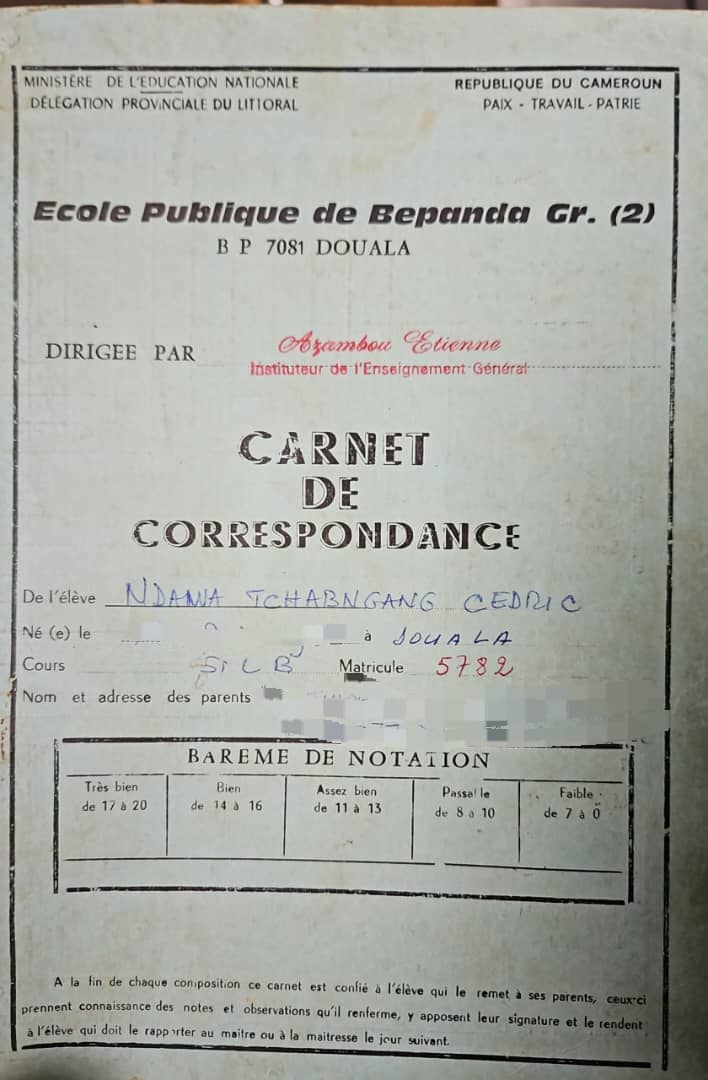 Ledawa's tweet photo. Mon bulletin de la SIL B à l’école publique de Bepanda. Ma maîtresse s'appelait Mme Mebi Virginie... https://t.co/loPErUiuKY