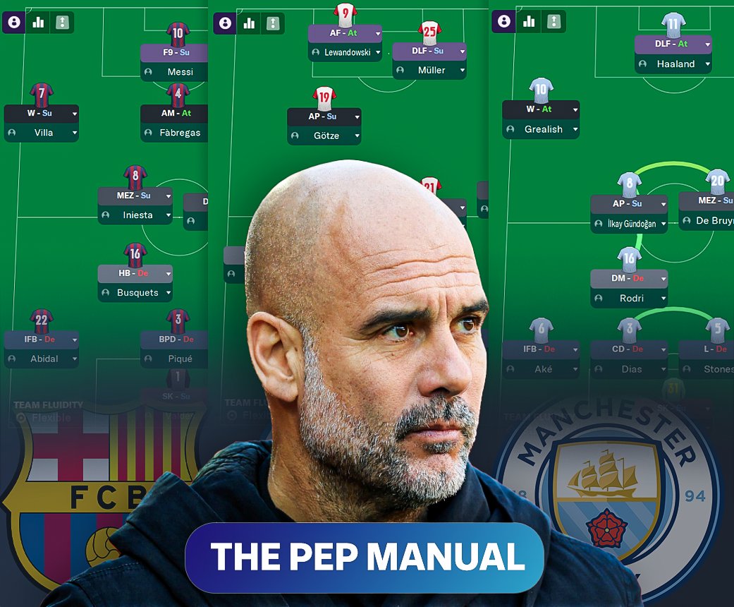 theSlashMethod's tweet photo. “I don’t want possession for the sake of it. I want it to hurt the opponent.”

They called it boring, but it broke records.
Full-backs became midfielders.
Midfielders became strikers.

He reinvented football.

Pep Guardiola’s tactical journey recreated in FM24. 🧵
#Tactics #FM24 https://t.co/KvdLW1kYYl