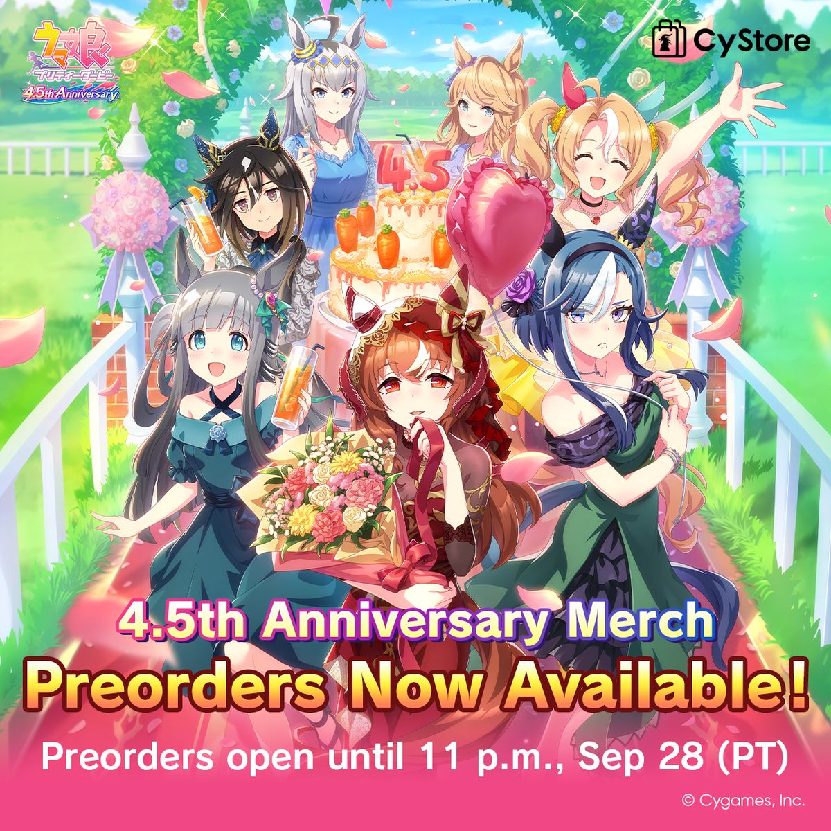 Cygames_EN's tweet image. A new selection of merch celebrating the 4.5th anniversary of the Japanese release of Umamusume: Pretty Derby is now available for preorder!

Preorders open until 11 p.m., Sep 28 (PT). Order here: cystore.com/Form/Product/P…

Global shipping available via @Buyee!

#Umamusume #CyStore
