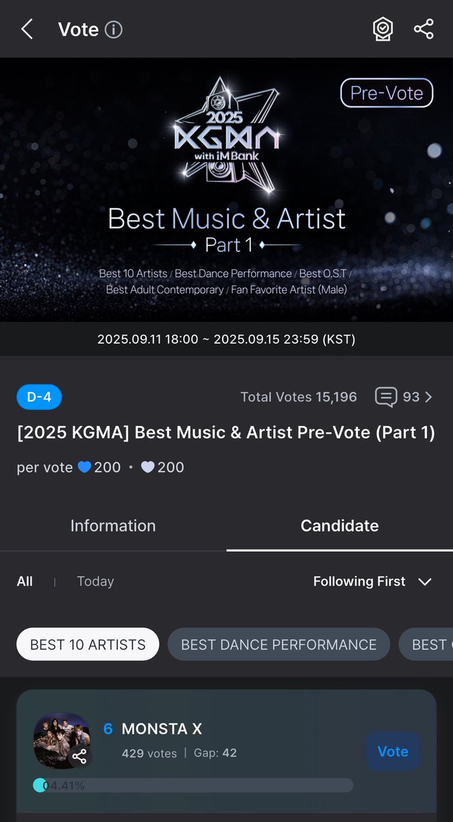 worldwide_mx's tweet photo. [#wwmx_voting]

Monbebe!! @OfficialMONSTAX is nominated for two categories: 'Best 10 Artist' and 'Best Dance Performance' at the 2025 Korea Grand Music Awards (KGMA).

Current ranks:
Best 10 Artist - #6
Best Dance Performance- #6

Pre vote ends: 2025.09.15 23:59 (KST)

 https://t.co/aYmxu8LHkm