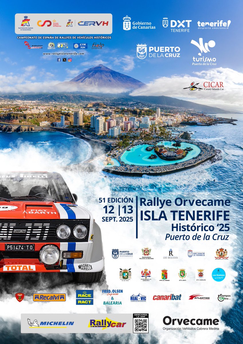 📣 Agenda del fin de semana:
🏁 51° #RallyeIslaTenerifeHistórico 2025
📆 12 y 13 de septiembre
🌐rallyeislatenerife.com/historico25/

💪 Mucha suerte a tod@s.

 #TenerifeDespiertaEmociones #EXPODECA2025 
<a href="/DXTenerife/">Deportes Tenerife</a> <a href="/VisitTenerifeES/">VisitTenerifeES</a> <a href="/CabildoTenerife/">Cabildo de Tenerife</a> <a href="/IdecoGestion/">Ideco Gestión</a> <a href="/Aon_Espana/">Aon España</a>