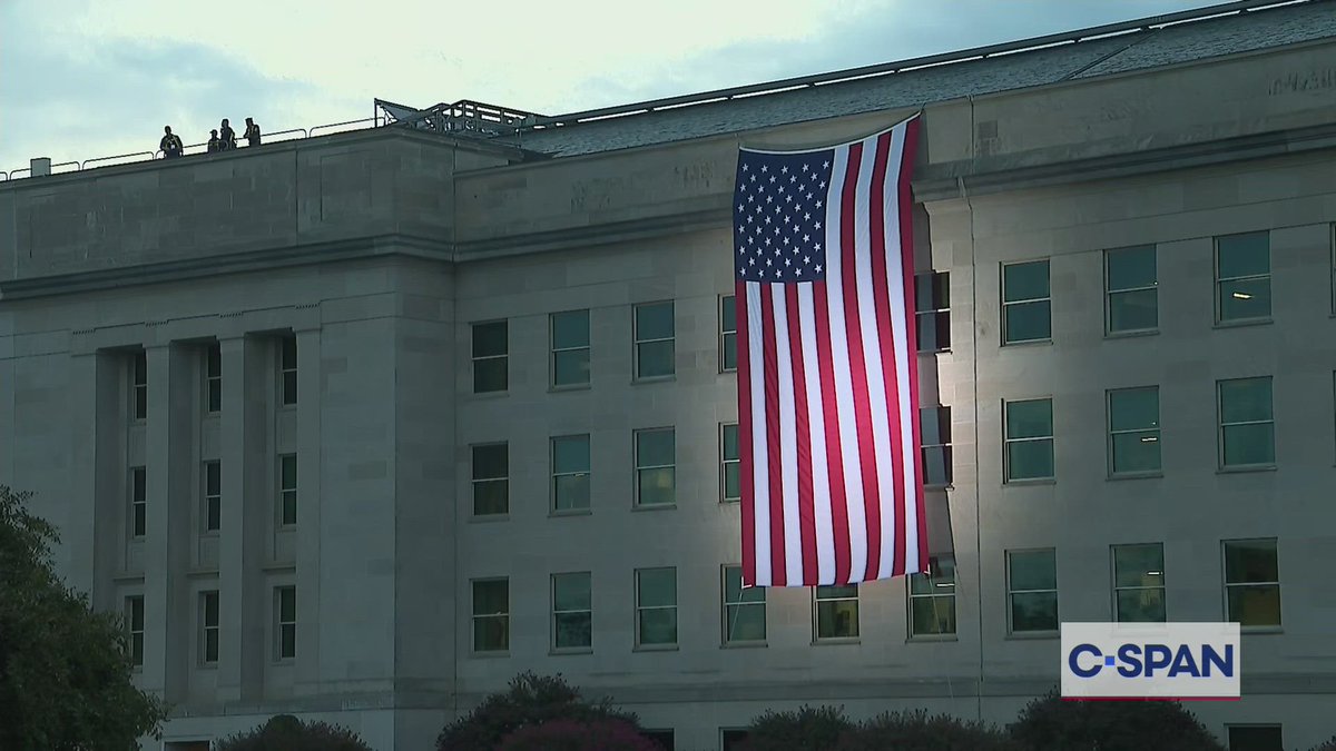 American flag unfurled at the Pentagon. #September11