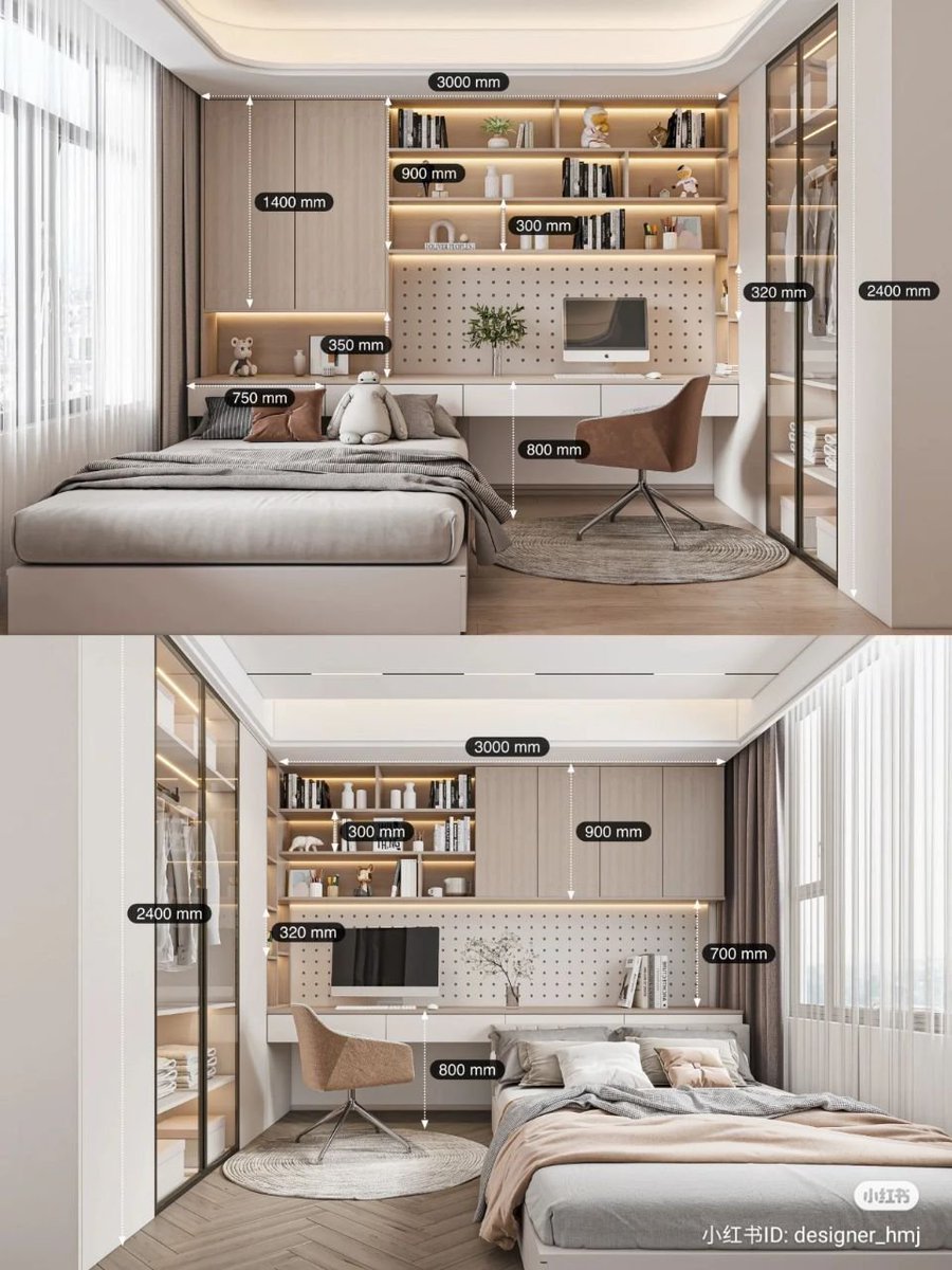 Basic bed and work table combine dimensions