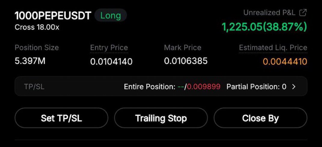 #1000PEPE
LONG
LEV 15-20x
ENTRY: 0.01042

TP:
0.01060✅

PM ME TO JOIN VIP AND INVEST: 

t.me/+lZgDo_MYD6oxZ…

#bitcoin  #crypto #btc #eth #altcoin #trading #signal #memecoin #forex #xau #investing #gold #blockchain #1000PEPEUSDT