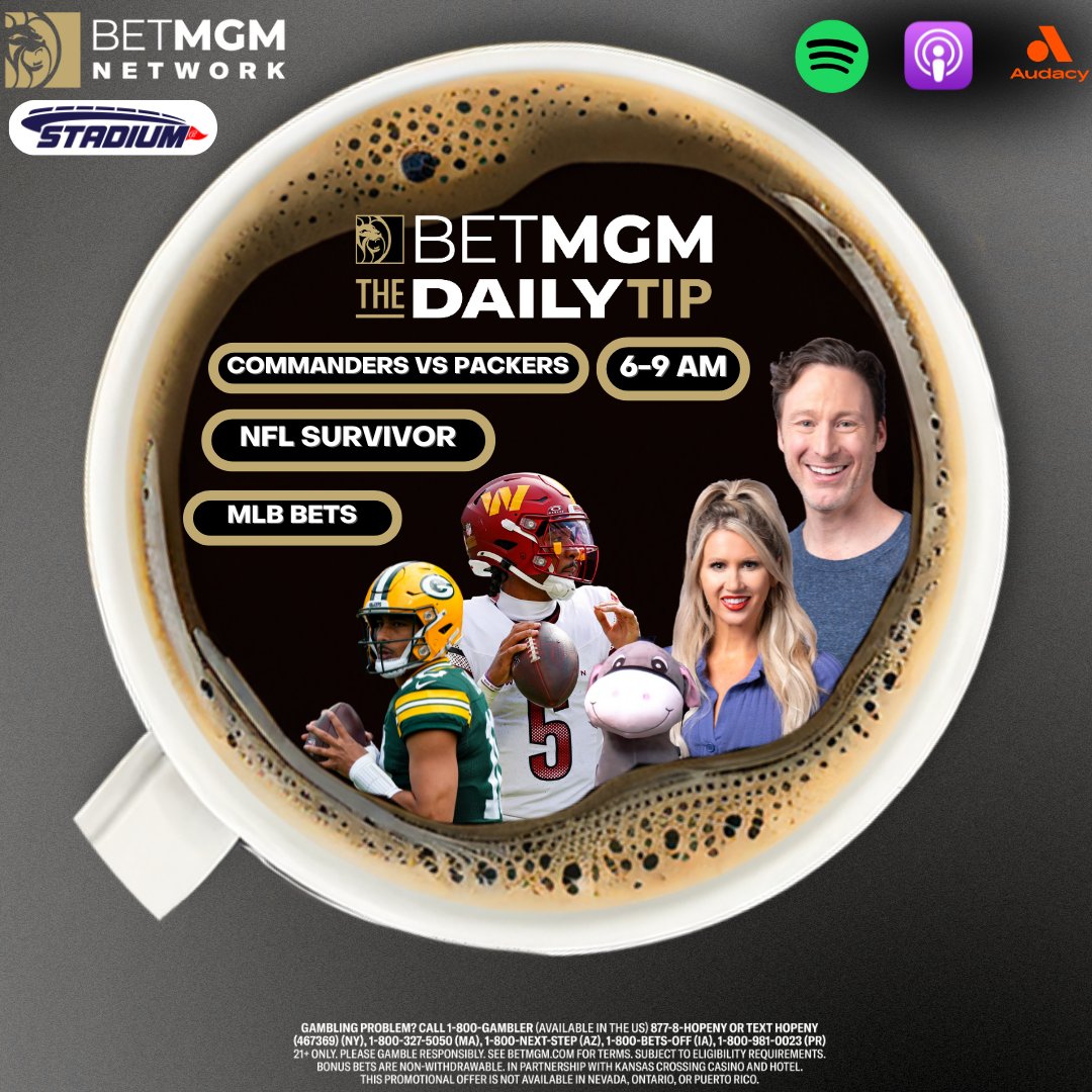 The Daily Tip (@betthedailytip) on Twitter photo π¨ Get MORE of The Daily Tip on @BetMGMNetwork! π¨
<a href="/JenksDC/">Michael Jenkins</a> and <a href="/ChelsaMessinger/">Chelsa Messinger</a> are talking to Packers Reporter <a href="/MarquesEversoll/">Marques Eversoll</a> at 8:00 AM before their TNF matchup with the Commanders!
πΊ 8-9 AM on <a href="/Stadium/">Stadium</a> β‘οΈ bit.ly/43NnjVq
π» bit.ly/40YjryP π¨ Get MORE of The Daily Tip on @BetMGMNetwork! π¨
<a href="/JenksDC/">Michael Jenkins</a> and <a href="/ChelsaMessinger/">Chelsa Messinger</a> are talking to Packers Reporter <a href="/MarquesEversoll/">Marques Eversoll</a> at 8:00 AM before their TNF matchup with the Commanders!
πΊ 8-9 AM on <a href="/Stadium/">Stadium</a> β‘οΈ bit.ly/43NnjVq
π» bit.ly/40YjryP