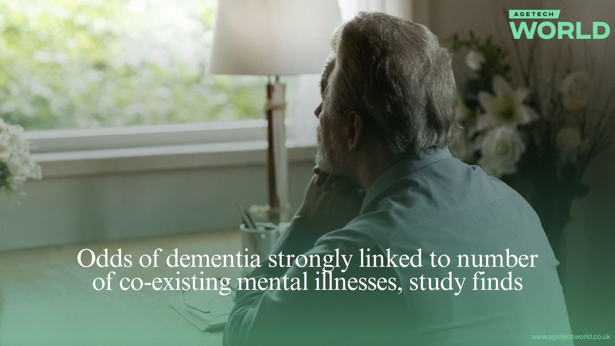 AgeTechWorld's tweet photo. The odds of developing dementia double with one psychiatric disorder and rise to 11 times higher with four or more, new research finds. 

🔗 Full story: https://t.co/gEBGMvbSSf 

#DementiaRisk #MentalHealth #CognitiveDecline #Comorbidity #BrainHealth https://t.co/JyWjcwL6vt