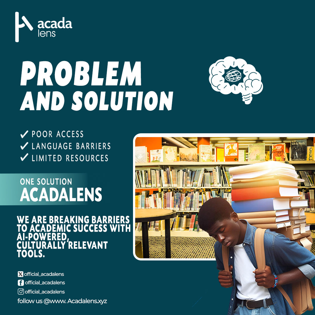 AcadaLens's tweet photo. Struggling with poor access, language barriers, or limited resources?  

*AcadaLens* is here to break those barriers with AI-powered, culturally relevant tools.  

Start learning smarter today!  
👉 https://t.co/QvNeCmY4Hr  
#EdTech #AcadaLens #AIinEducation https://t.co/TFBDmUODYI