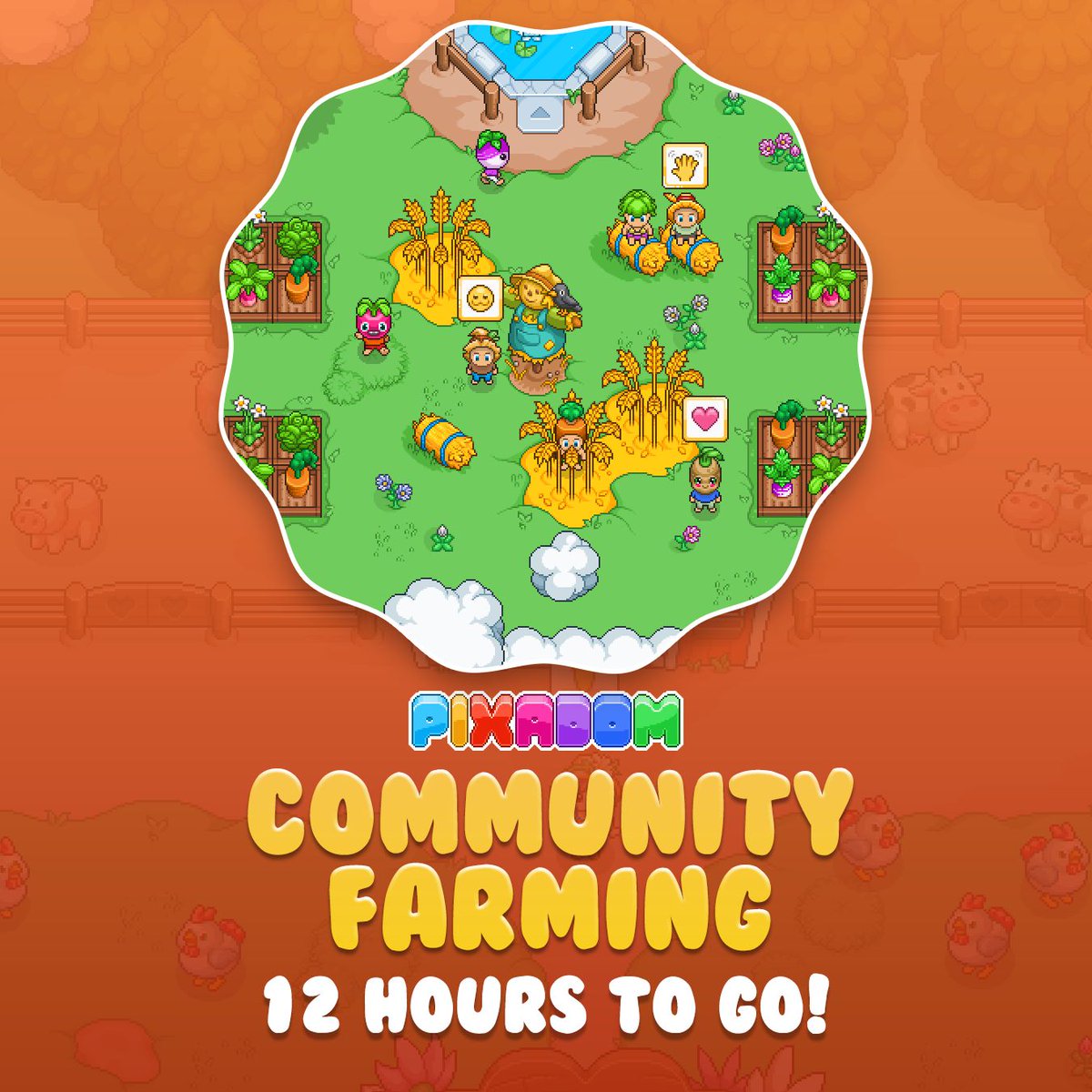 🎆 12 HOURS TO GO! 🎆

Community Farming opens to the public in just 12 hours!

Plant, water, swat bugs, and help your friends in Pixadom’s biggest update yet!

⏰ Will you be there when the first crops sprout?

#Pixadom #CozyGames #FarmGame #MMORPG