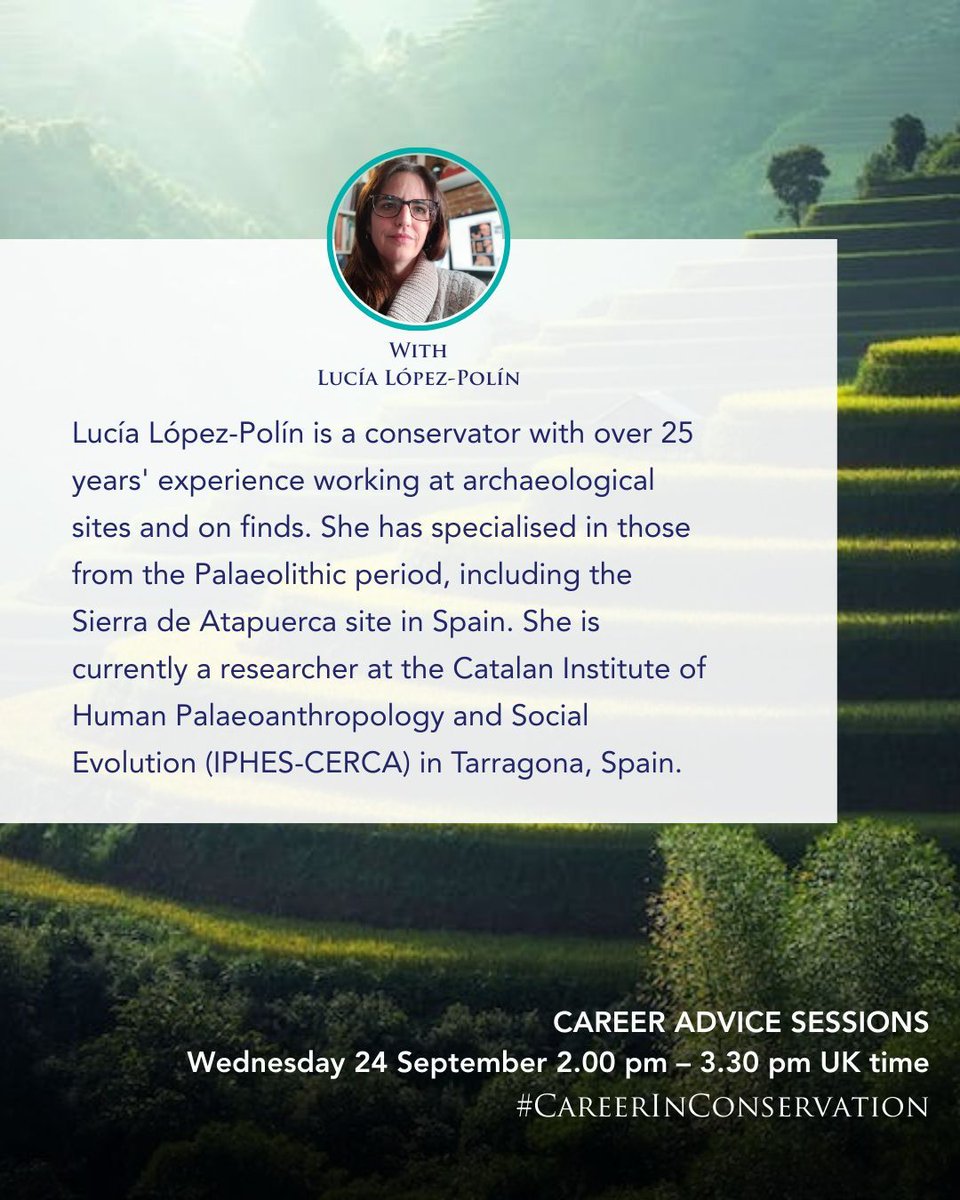 Our fifth Career Advice Session will take place on Wednesday, 24 September. 

To book your slot, visit: buff.ly/uv4FtmZ

#ConservationCareers
#InternationalWorking
#CareerInConservation
#FutureFellows
#MentorshipMatters
#AllThingsCareer
