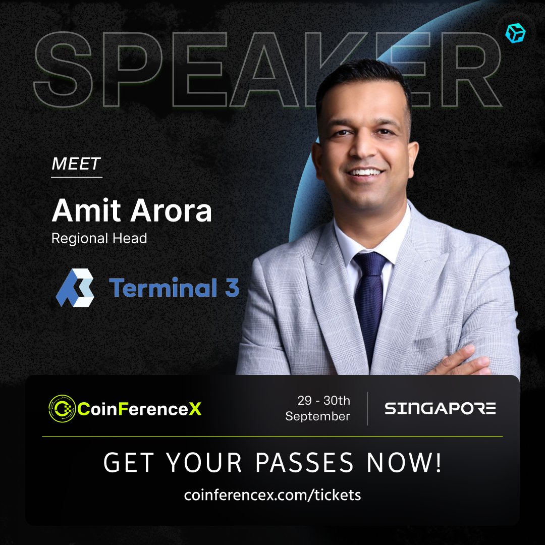 CoinferenceX (@coinferencex) on Twitter photo 🔥 Speaker Spotlight – CoinFerenceX 2025! 🚀
We are thrilled to welcome <a href="/AroraBorealis19/">Arora Borealis</a>, Regional Lead (MENA) at <a href="/terminal3io/">Terminal 3</a>, to the stage! ?🌐 Withover 15 years of experience in financial services and governmental bodies, Amit is at the forefront of building 🔥 Speaker Spotlight – CoinFerenceX 2025! 🚀
We are thrilled to welcome <a href="/AroraBorealis19/">Arora Borealis</a>, Regional Lead (MENA) at <a href="/terminal3io/">Terminal 3</a>, to the stage! ?🌐 Withover 15 years of experience in financial services and governmental bodies, Amit is at the forefront of building