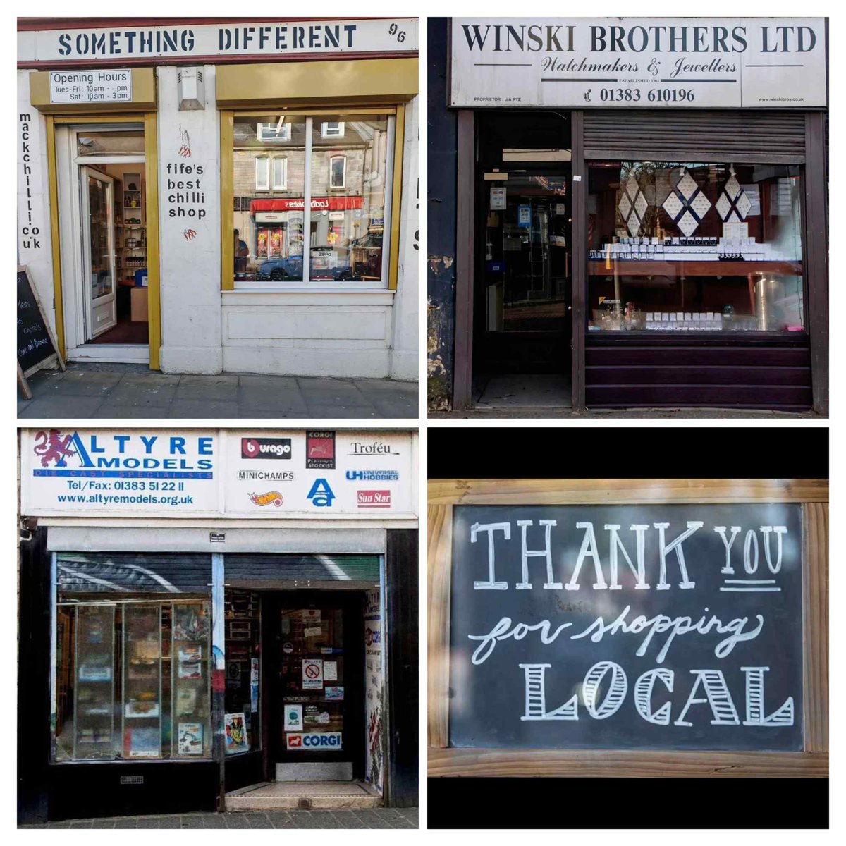 Some of our independent shops on the High Street, Cowdenbeath