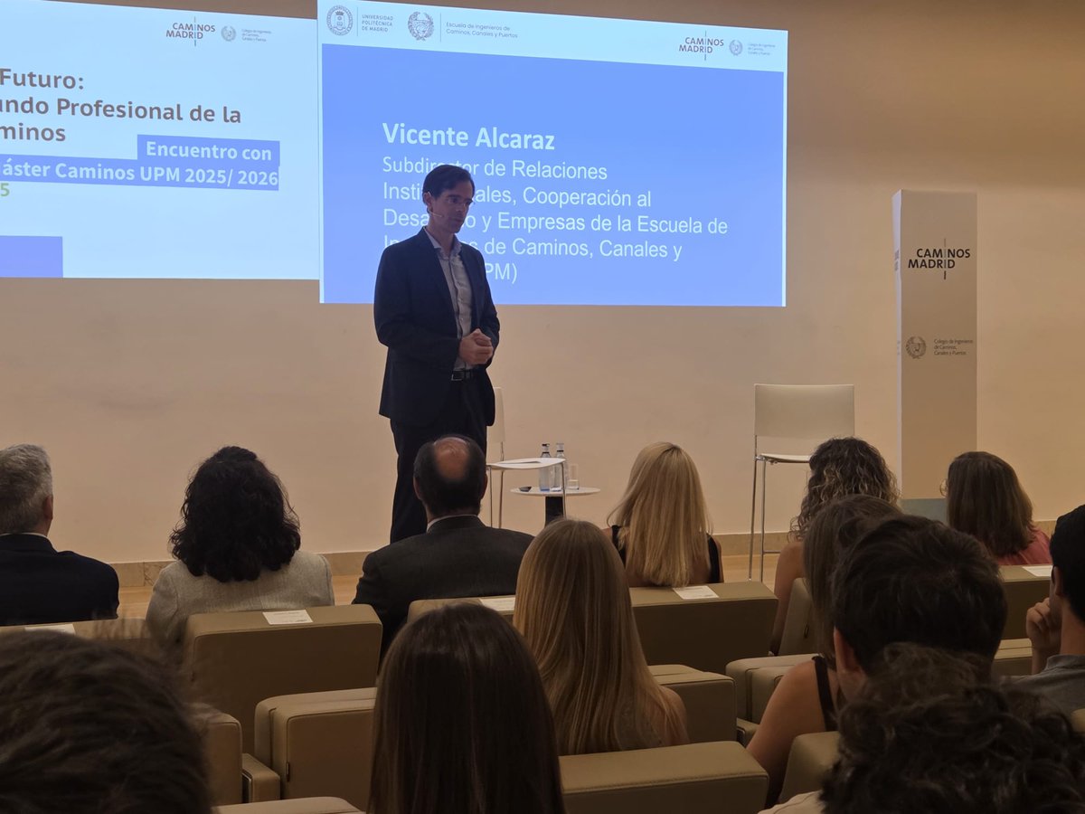 Vicente Alcaraz, subdirector de Relaciones Institucionales, Cooperación al Desarrollo y Empresas de <a href="/caminosupm/">CaminosUPM</a>, destaca la estrecha relación con <a href="/caminosmadrid/">Ing. Caminos Madrid</a> y de la cual nos sentimos muy orgullosos.