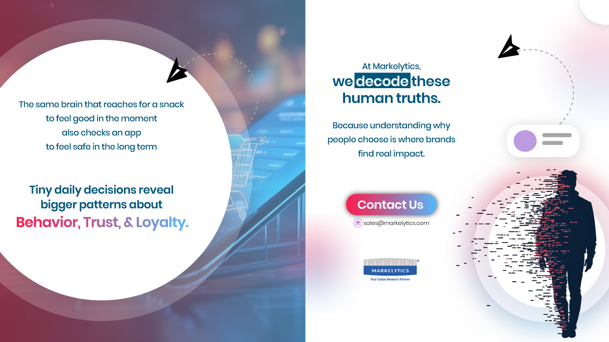FMCG or FinTech? One’s comfort on a shelf, the other’s trust on a screen.

Different worlds, same driver: people want to feel safe in their choices.

At Markelytics, we decode these human truths so brands can act where it matters.

sales@markelytics.com | markelytics.com