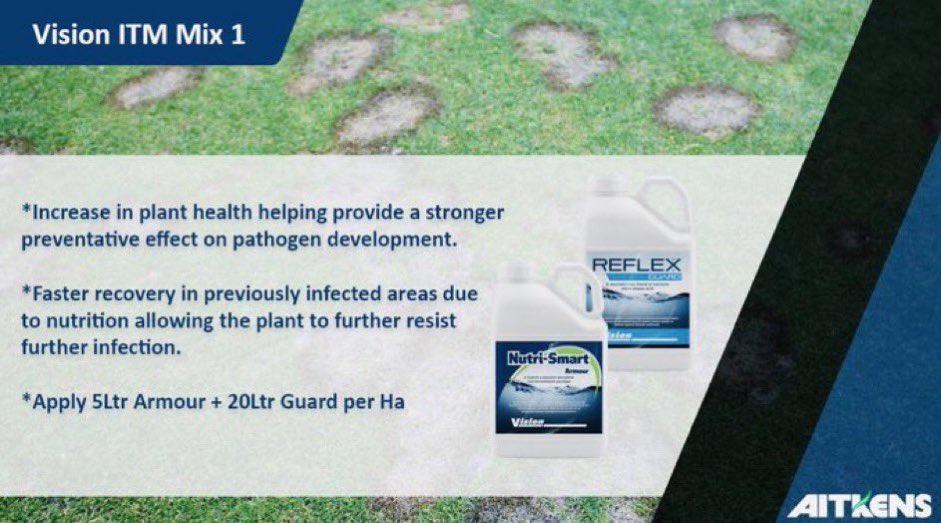Vision ITM Mix 1 | Increase in plant health helping provide a stronger preventative effect on pathogen development. Faster recovery in previously infected areas due to nutrition allowing the plant to further resist further infection… 🦠🔰💪🌱<a href="/Aitkens_turf/">𝔸𝕀𝕋𝕂𝔼ℕ𝕊</a> | #Mix1