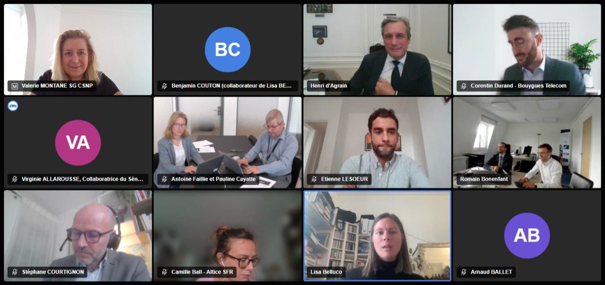 Audition de <a href="/FFTelecoms/">Fédération Française des Télécoms</a> <a href="/Orange_France/">Orange France</a> <a href="/bouyguestelecom/">Bouygues Telecom</a> <a href="/SFR/">SFR</a> <a href="/AxioneOfficiel/">Axione</a> <a href="/EutelsatGroup/">Eutelsat</a> dans le cadre du GT Résilience des réseaux numériques
▶️ Retex incendies dans l’Aude et situation à Mayotte 
▶️ Plan de reprise 
▶️ Satellites
▶️ Dépendance technologique 
▶️ Financements
