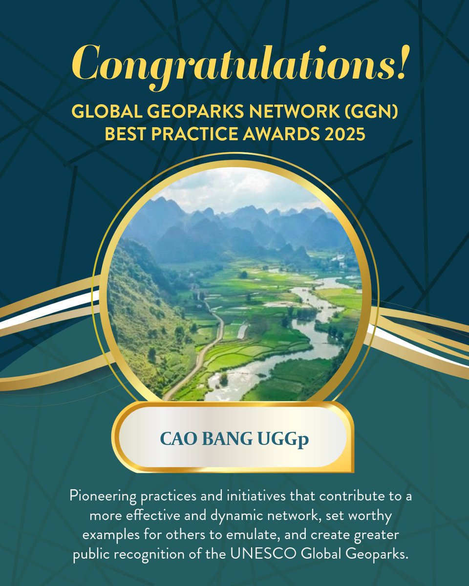 APGN_info's tweet photo. Congrats to Yandangshan, Hexigten, Hong Kong &amp; Cao Bang UGGps for receiving Best Practice Award during 11th Int'l Conference on UGGps held in Kutralkura UGGp on 10 Sep. Danxiashan UGGp was awarded 2nd winner of Int'l GGN Film Festival. It showcases great work of APGN Geoparks🥳 https://t.co/S2Hv8WpEfm