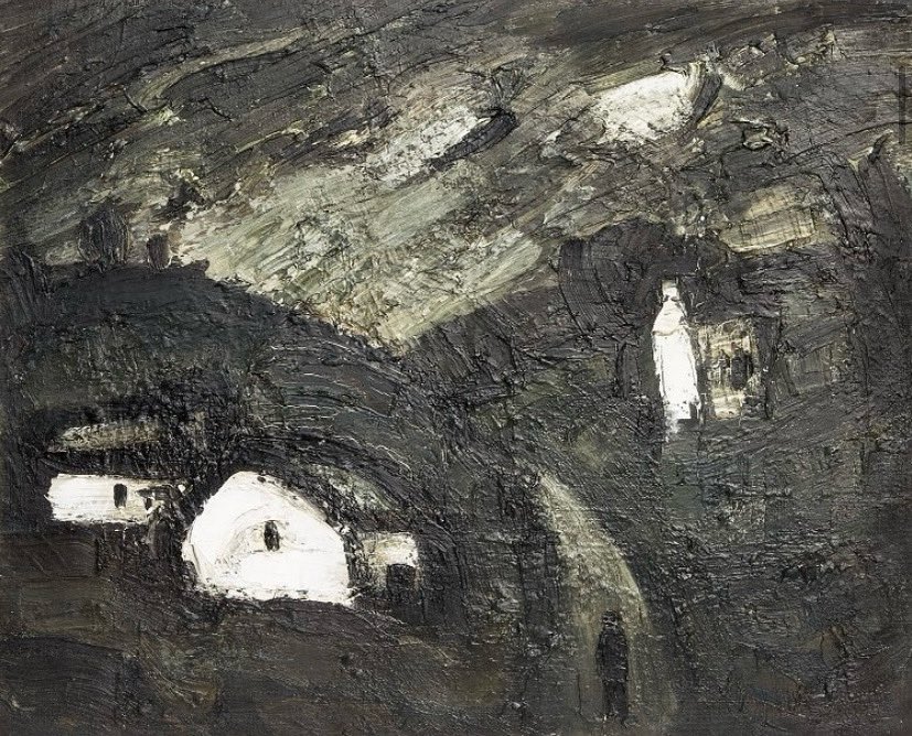 Theodore Major (1908-1999) 
‘White Cottages in a Lancashire Lane’ 
37” x 30” 
Oil on Board
Private Collection

#theodoremajor #lancashire #wigan #art #artist #artwork #painter #painting #oilpainting #northernart #twentiethcenturyart #modernbritishart